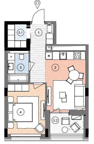 ЖК БИОРИТМ — 48.5 м²
