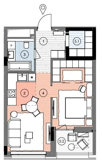 ЖК БИОРИТМ — 54.2 м²