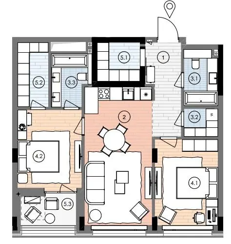 ЖК БИОРИТМ — 83.9 м²