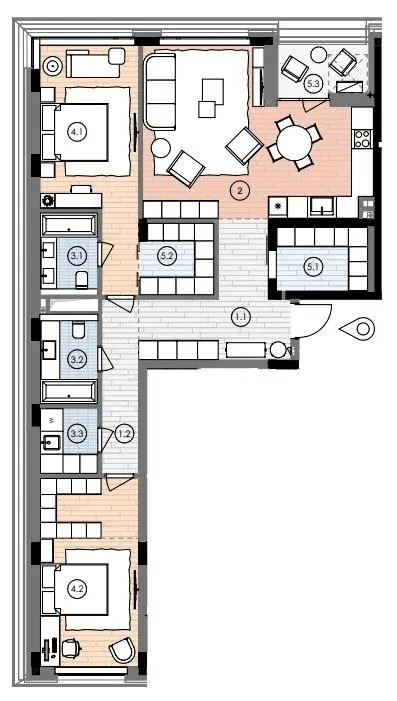 ЖК БИОРИТМ — 115.1 м²