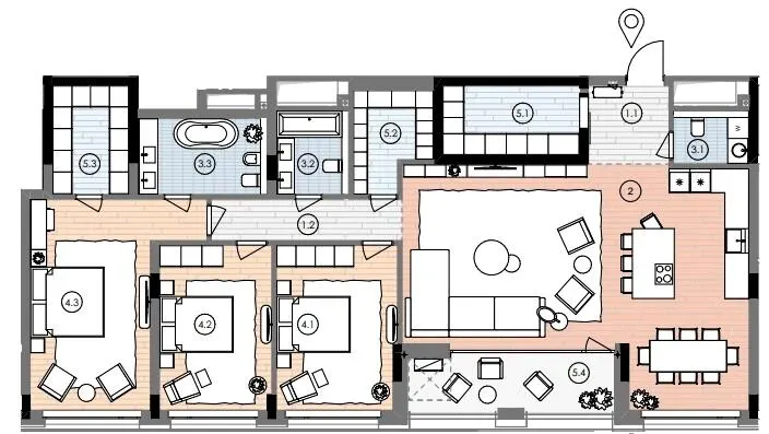 ЖК БИОРИТМ — 166.4 м²