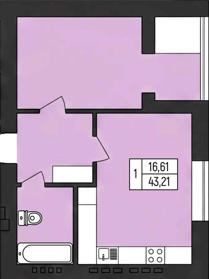 ЖК Praha TOWN — 43.2 м²