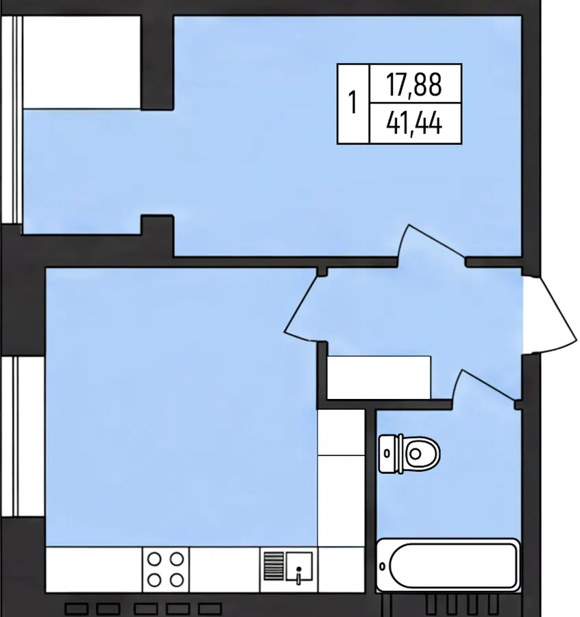 ЖК Praha TOWN — 41.4 м²