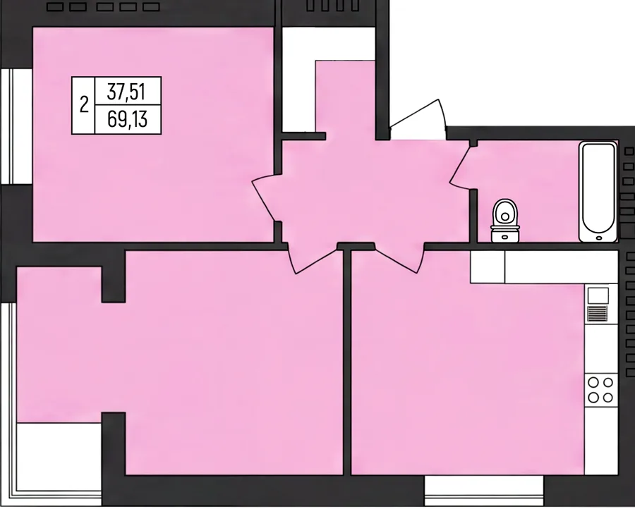 2-кімнатна квартира, 69 м², Старокостянтинів — фото 1