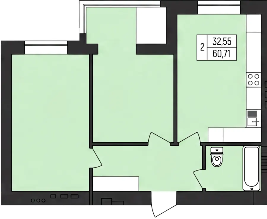 ЖК Praha TOWN — 60.7 м²