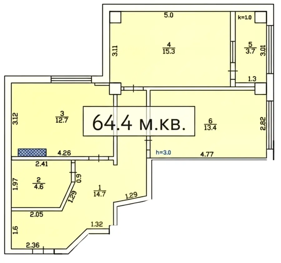 ЖК Усадьба — 62.9 м²