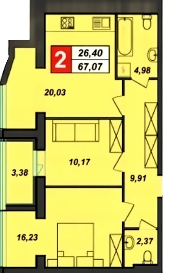ЖК Sportcity — 67.1 м²