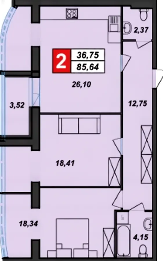 ЖК Sportcity — 85.6 м²