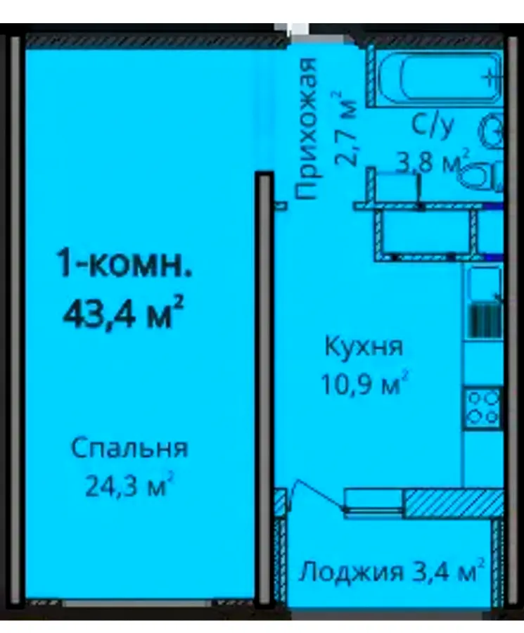 ЖК Альтаир-3 — 43.4 м²