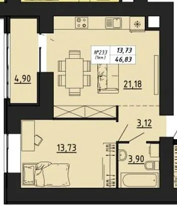 ЖК FREEDOM — 46.8 м²