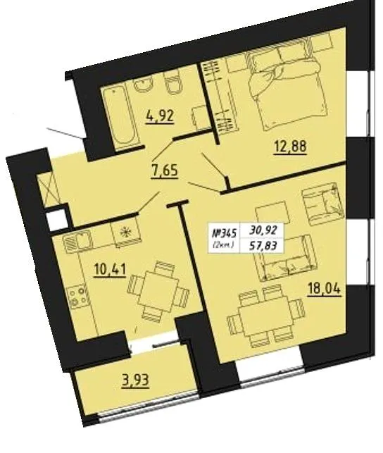 ЖК FREEDOM — 57.8 м²