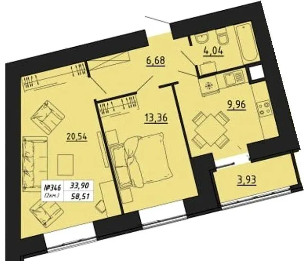 ЖК FREEDOM — 58.5 м²