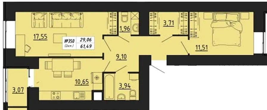 ЖК FREEDOM — 61.5 м²