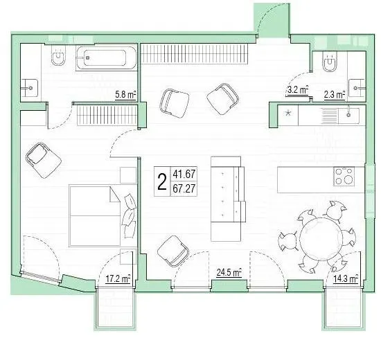 ЖК Park Town — 67.5 м²