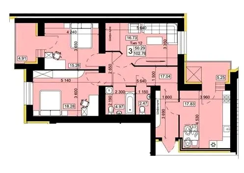 Мікрорайон Академічний — 102.8 м²