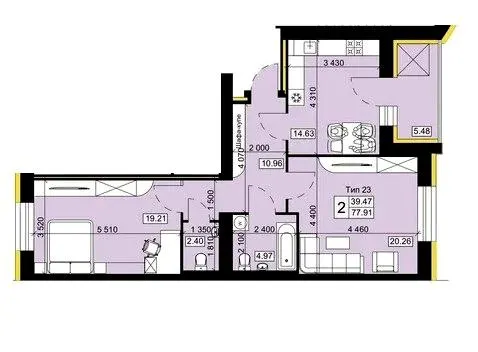Мікрорайон Академічний — 77.9 м²