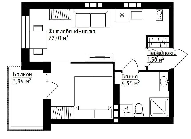 ЖК Family Comfort — 29.6 м²