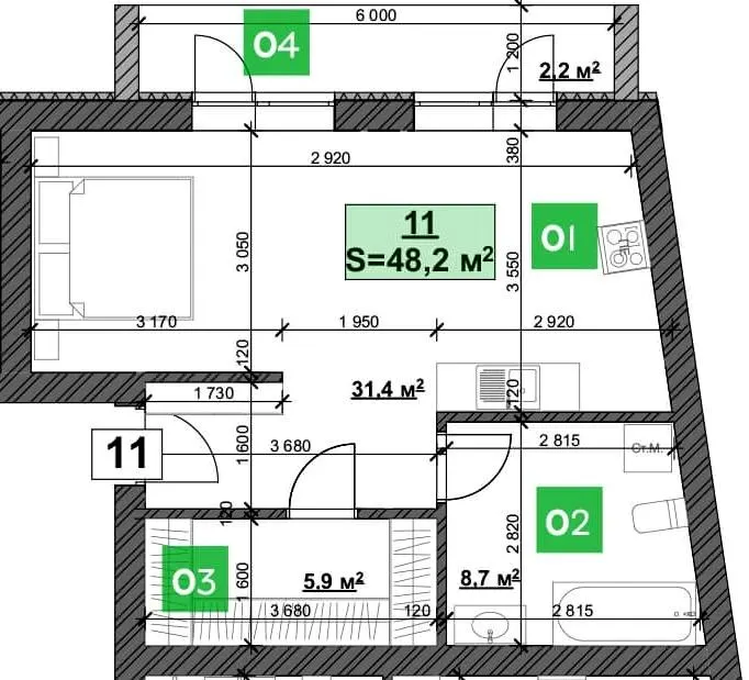 ЖК PARK AVENUE — 48.2 м²