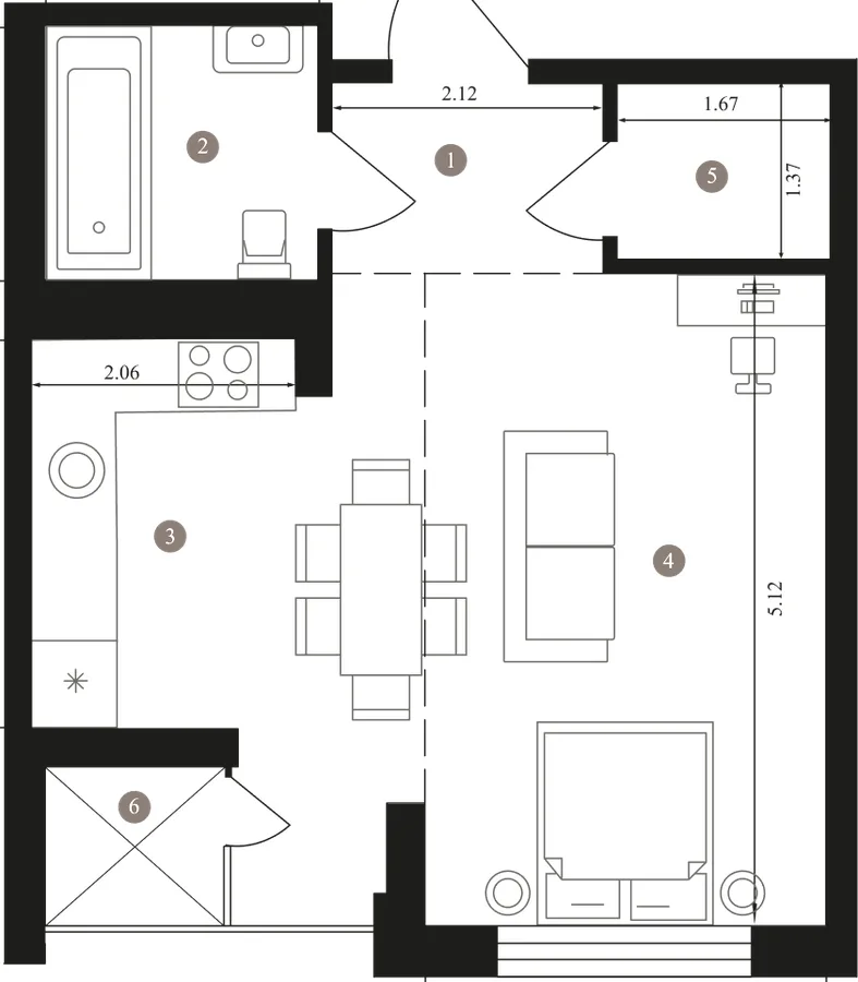 1-кімнатна квартира, 38 м², бул. Леоніда Бірюкова, 2а, Буча — фото 1