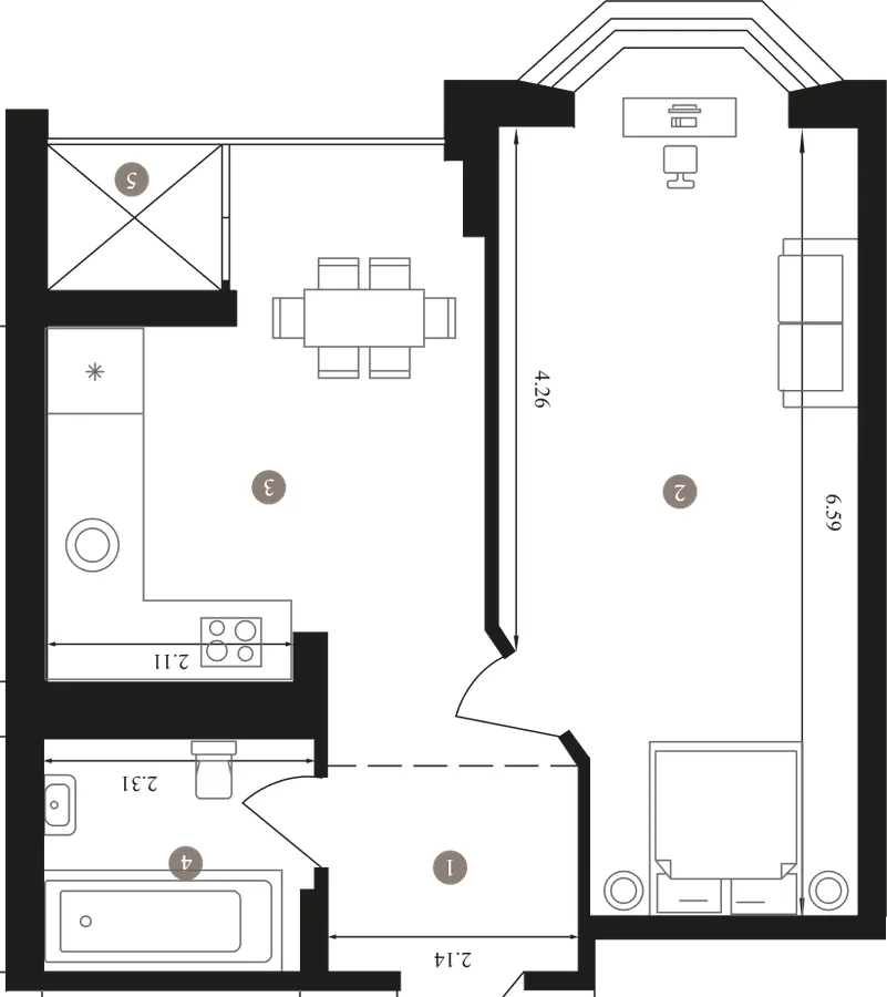 1-комнатная квартира, 45 м², бул. Леоніда Бірюкова, 2а, Буча — фото 1