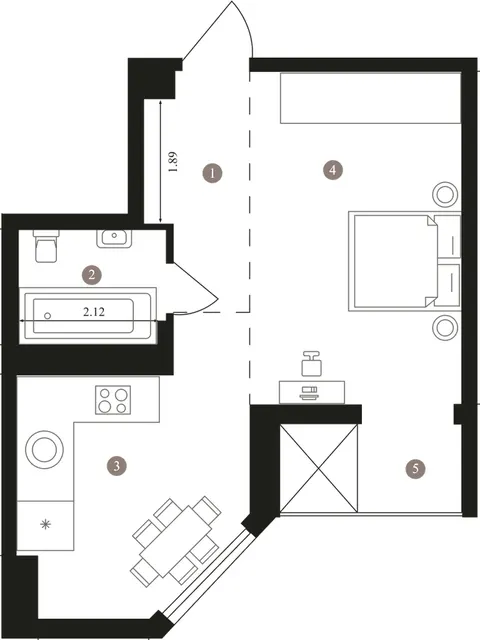 1-комнатная квартира, 40 м², бул. Леоніда Бірюкова, 2а, Буча