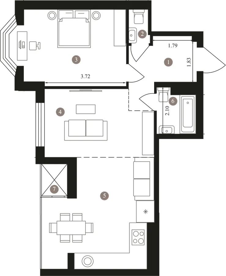 ЖК Гранд Бурже — 66.2 м²