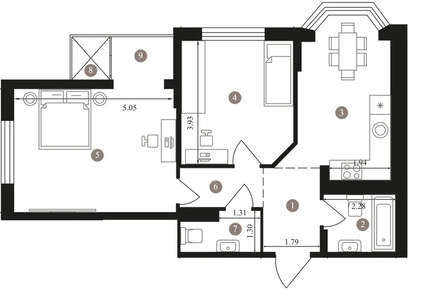 ЖК Гранд Бурже — 65.3 м²