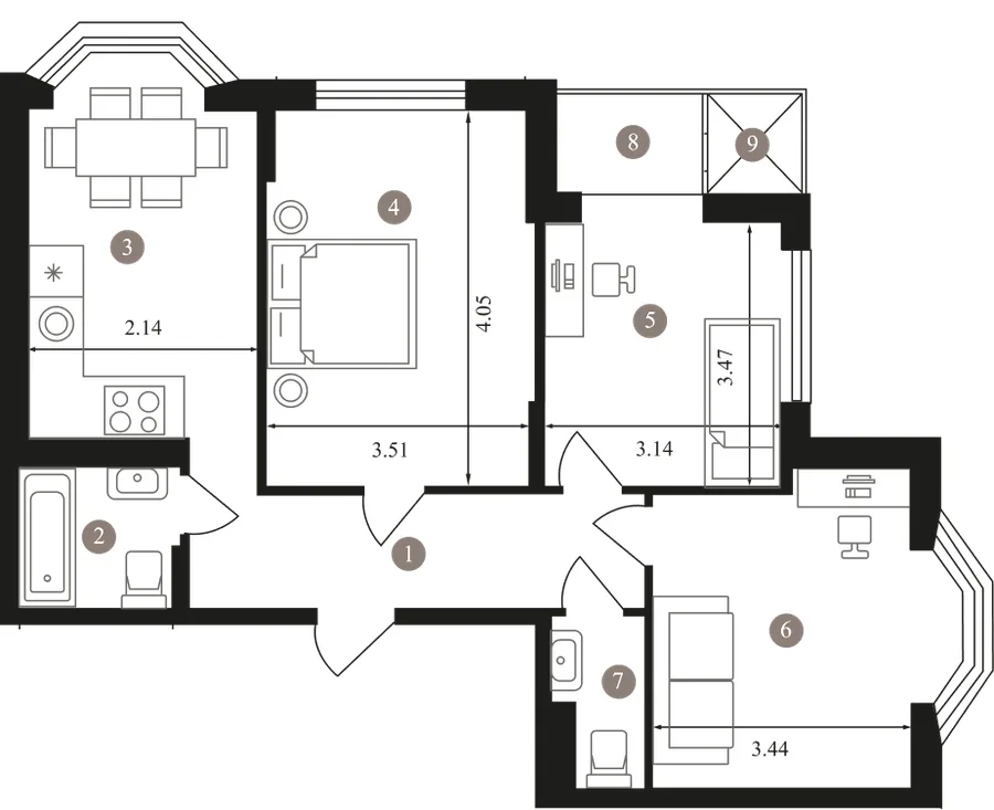 3-комнатная квартира, 77 м², бул. Леоніда Бірюкова, 2а, Буча — фото 1