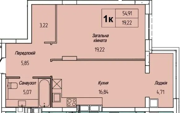 ЖК Панорама — 54.9 м²