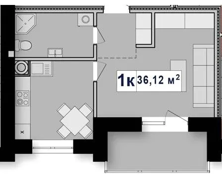 ЖК Афини — 36.1 м²