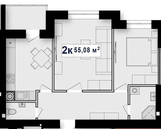 ЖК Афини — 55.1 м²