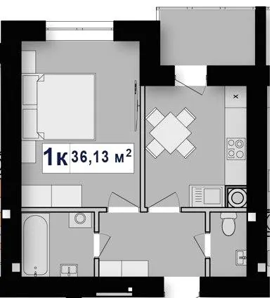 ЖК Афини — 36.1 м²