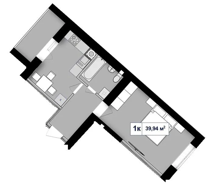 ЖК Афини — 39.9 м²