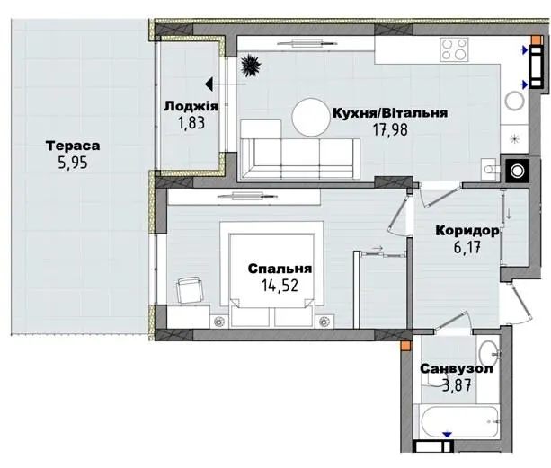 Клубний будинок San Marco — 53.3 м²