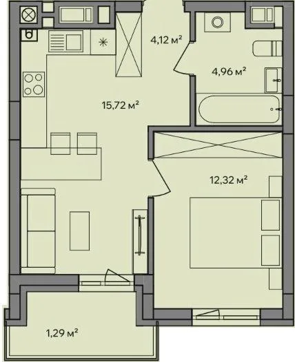 1-кімнатна квартира, 38 м², вул. Миколи Бобяка, 15д, Ужгород — фото 1