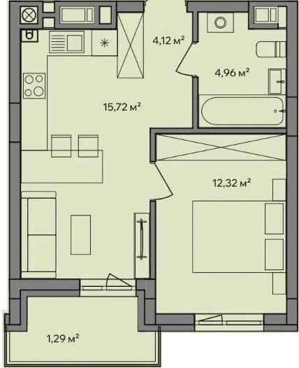 Житловий квартал Central Park — 38.4 м²