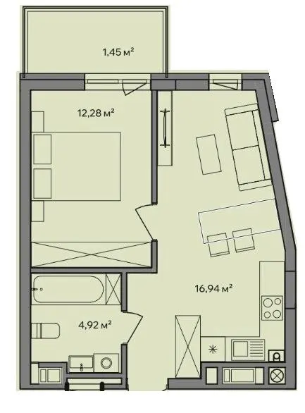Житловий квартал Central Park — 39.5 м²