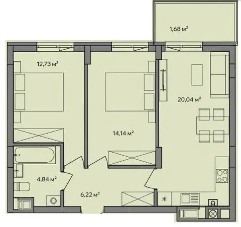 2-кімнатна квартира, 60 м², вул. Миколи Бобяка, 15д, Ужгород