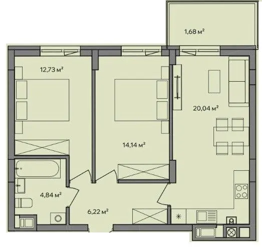 Житловий квартал Central Park — 59.7 м²