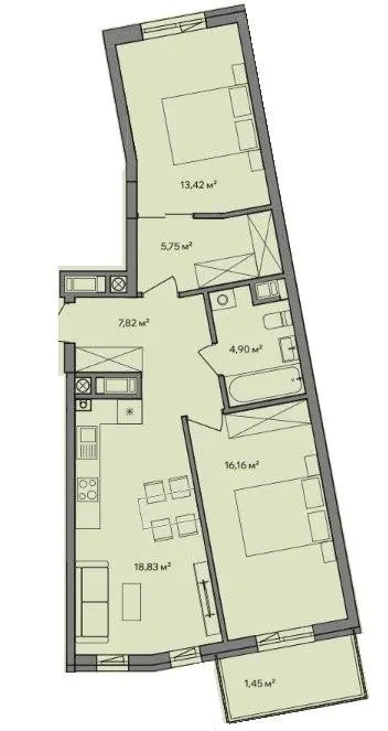 Житловий квартал Central Park — 68.3 м²