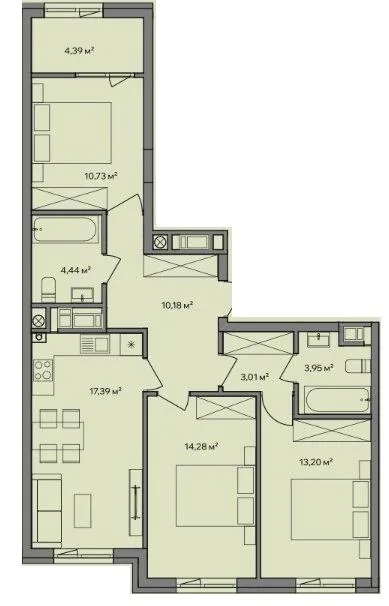 3-кімнатна квартира, 82 м², вул. Миколи Бобяка, 15д, Ужгород — фото 1
