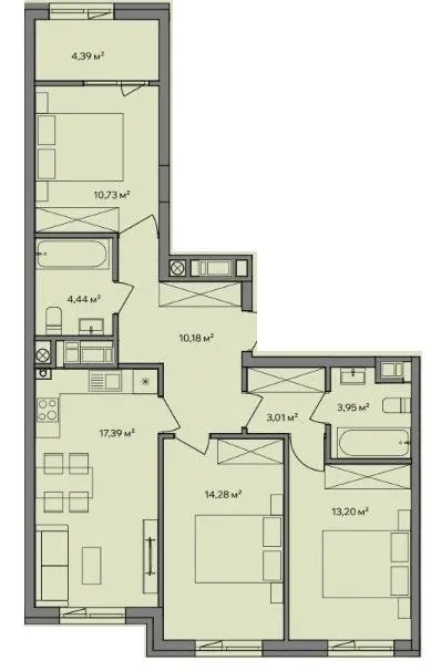 Житловий квартал Central Park — 81.6 м²