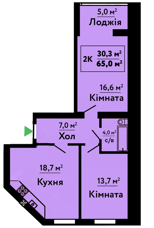 ЖК Львівський Затишок — 65 м²