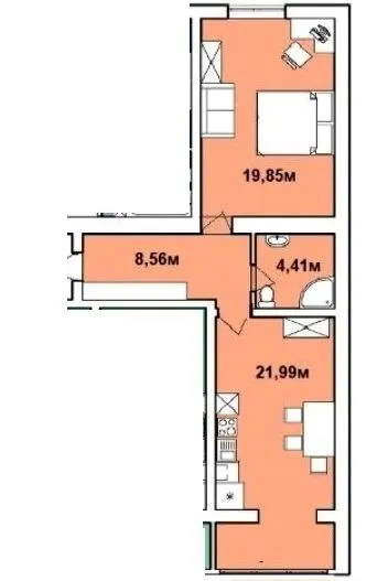 ЖК Площа Ринок — 55.8 м²