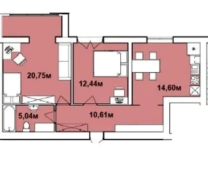 ЖК Площа Ринок — 62.9 м²