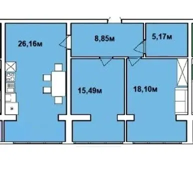 ЖК Площа Ринок — 72.3 м²