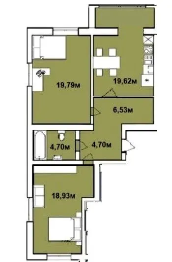 ЖК Площа Ринок — 77.6 м²