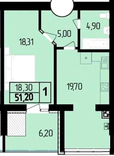 ЖК Budapest Dream — 51.2 м²