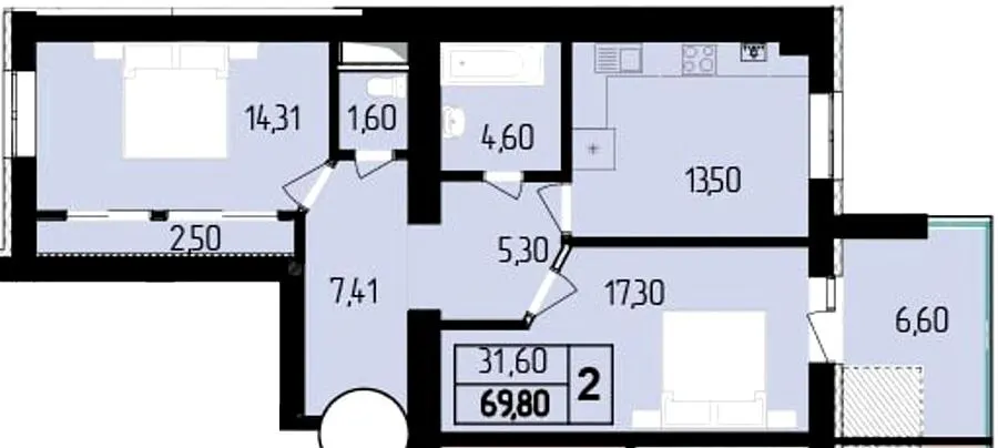 ЖК Budapest Dream — 69.8 м²