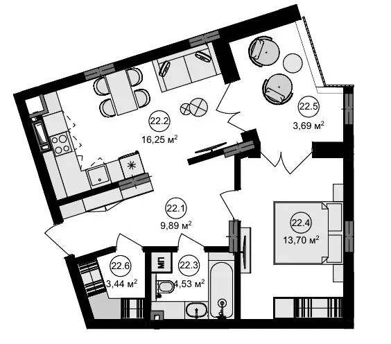 ЖК Eden Park — 51.5 м²
